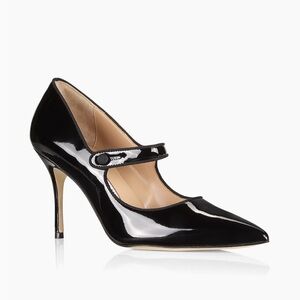 Manolo Blahnik Campari 90MM Patent Leather Mary Jane Pumps